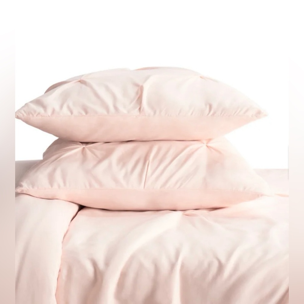 Serta Simply Clean Antimicrobial Pleated 3 Piece Duvet Queen Blush - Picture 3 of 6